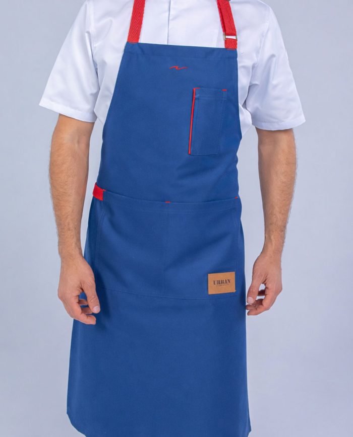 Delantal-622-gabardina-azul-tira-roja